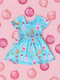 Girls Pastel Christmas Tree Forest Dress with Matching Bow